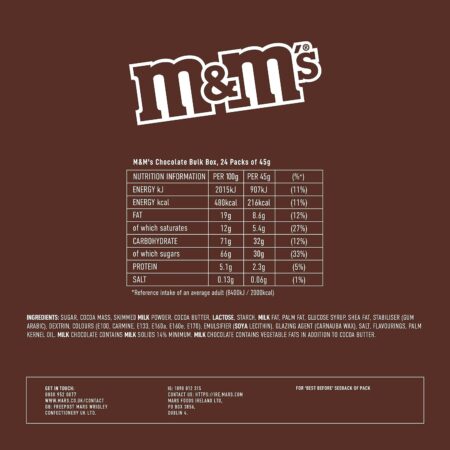 Milk Chocolate Bulk Box 24 Packs of 45 g