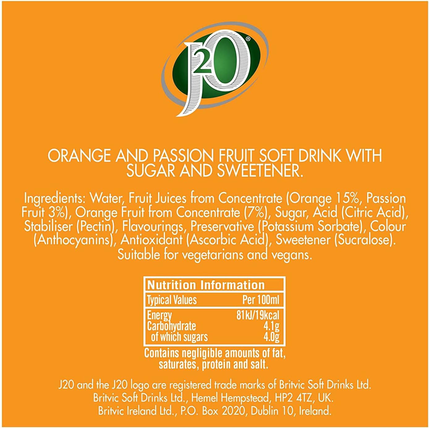 Orange and Passionfruit 12 x 250ml Cans - Image 3