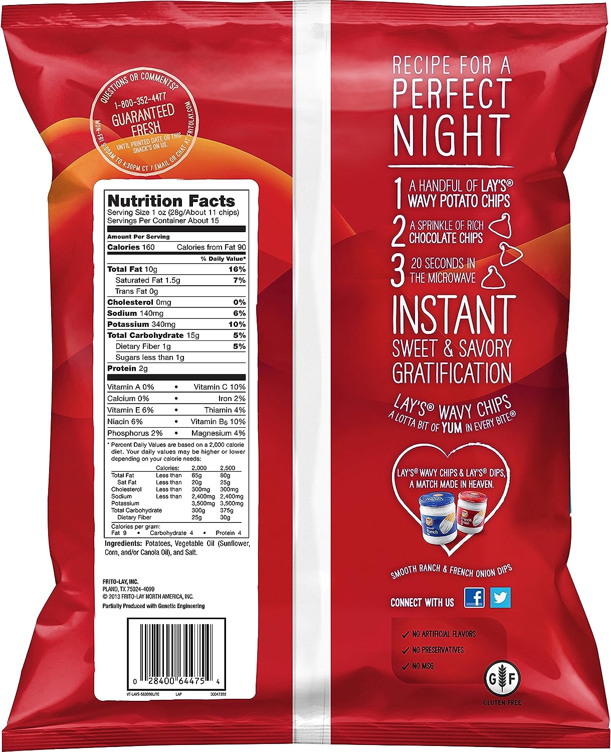 Lay's Wavy Original Potato Chips, Party Size!6 packs - Image 2